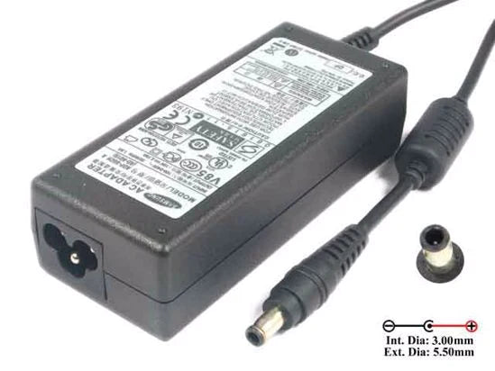 60W Laptop AC Power Adapter Charger Supply for SAMSUNG Model ADP-60ZH A / 19V 3.16A (5.5mm * 3.0mm)