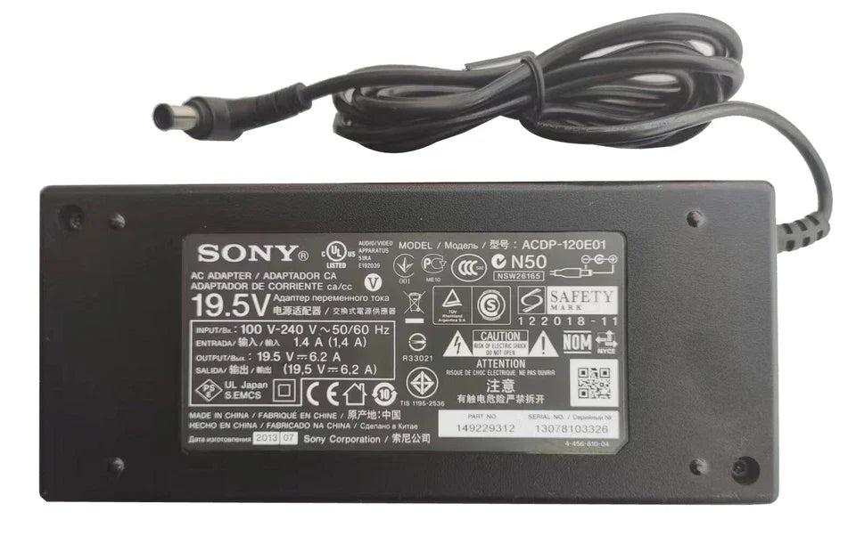 Sony 19.5V 6.2A 120W 6.5mm 4.4mm AC Adapter for Sony LED TV &amp; Laptop Charger