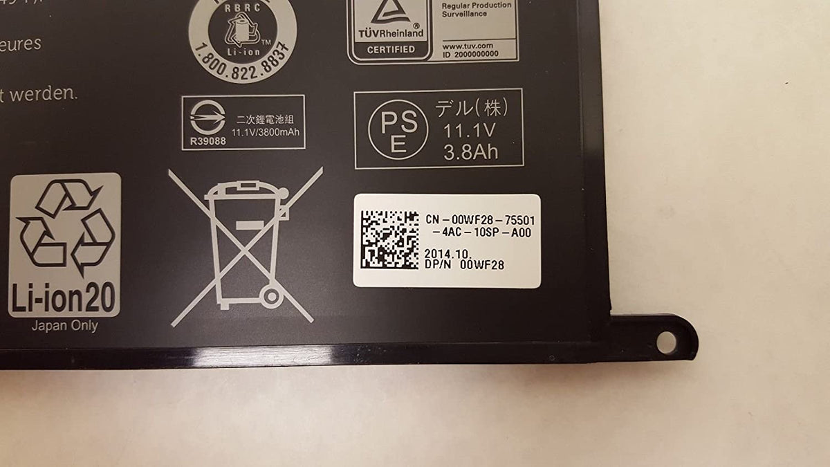 New GK5KY for Dell Inspiron 11 3147 3148 3152 13 7000 7347 7348 7352 4K8YH 0WF28 92NCT - Laptop Battery 11.1V 43Wh