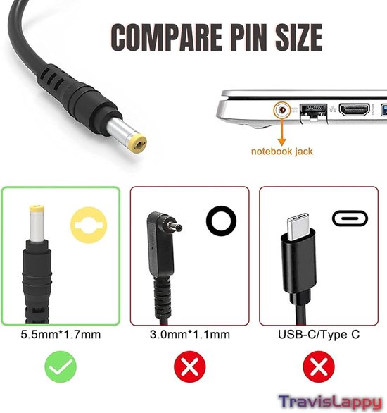 Acer Power Cable &amp; Acer Genuine Laptop Battery Adapter Charger 65w 19v 3.42a Acer Travelmate 4750g 4750z 4750zg 4752 4752g