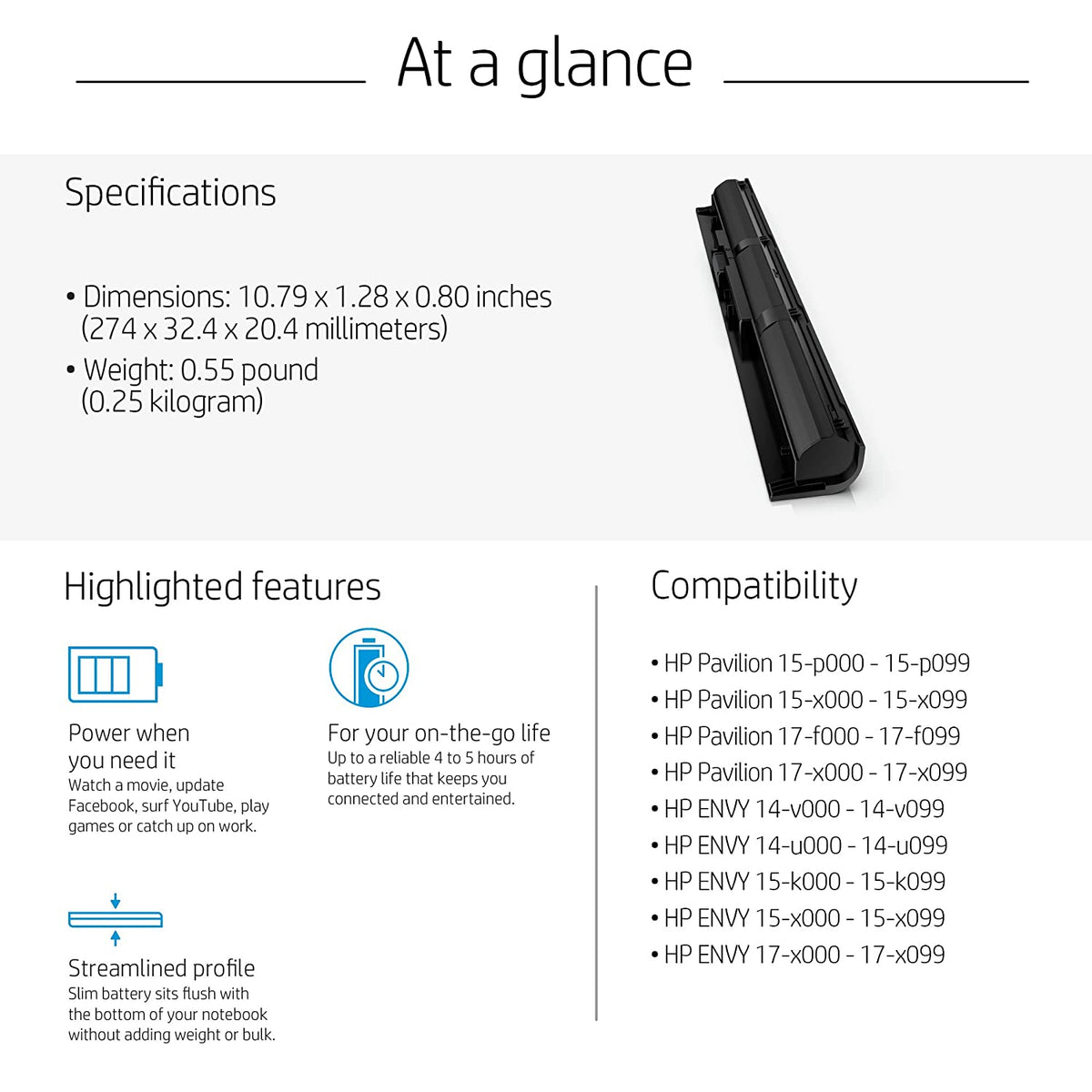 HP VI04 4-cell 48WHr Li-ion Notebook/Laptop Battery