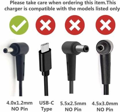 2.37a 45w 4mm x 1.2mm Charger for asus aq302l q302la q302u q302ua q302 c200, c300, ux360 q200 s200 x540 x541- Black
