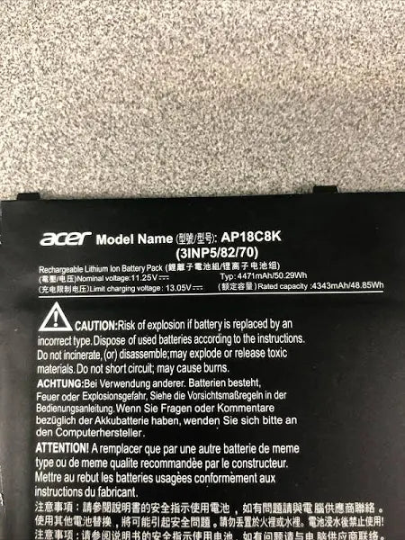 Original Acer AP18C8K Chromebook Spin CP713-2W 5 slim A515-54 Battery