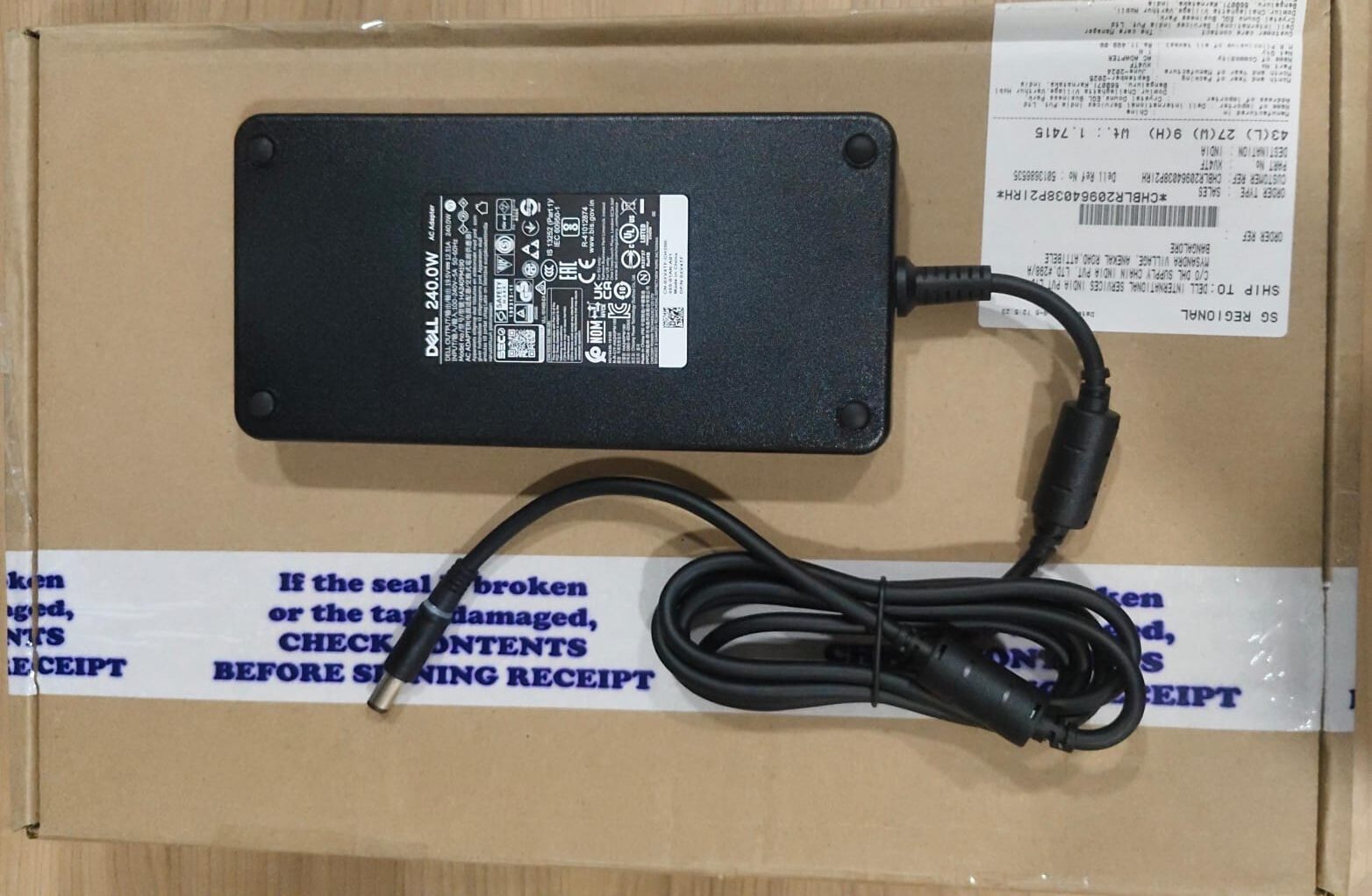 Dell 240W AC Power Adapter Charger Laptop Notebook Computers (Flextronics Flat Version)