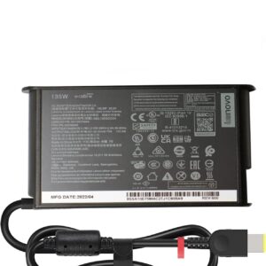 Lenovo 888015030 135W Laptop Adapter/Charger with Power Cord for Select Models of Lenovo (Slim Tip Rectangular pin)