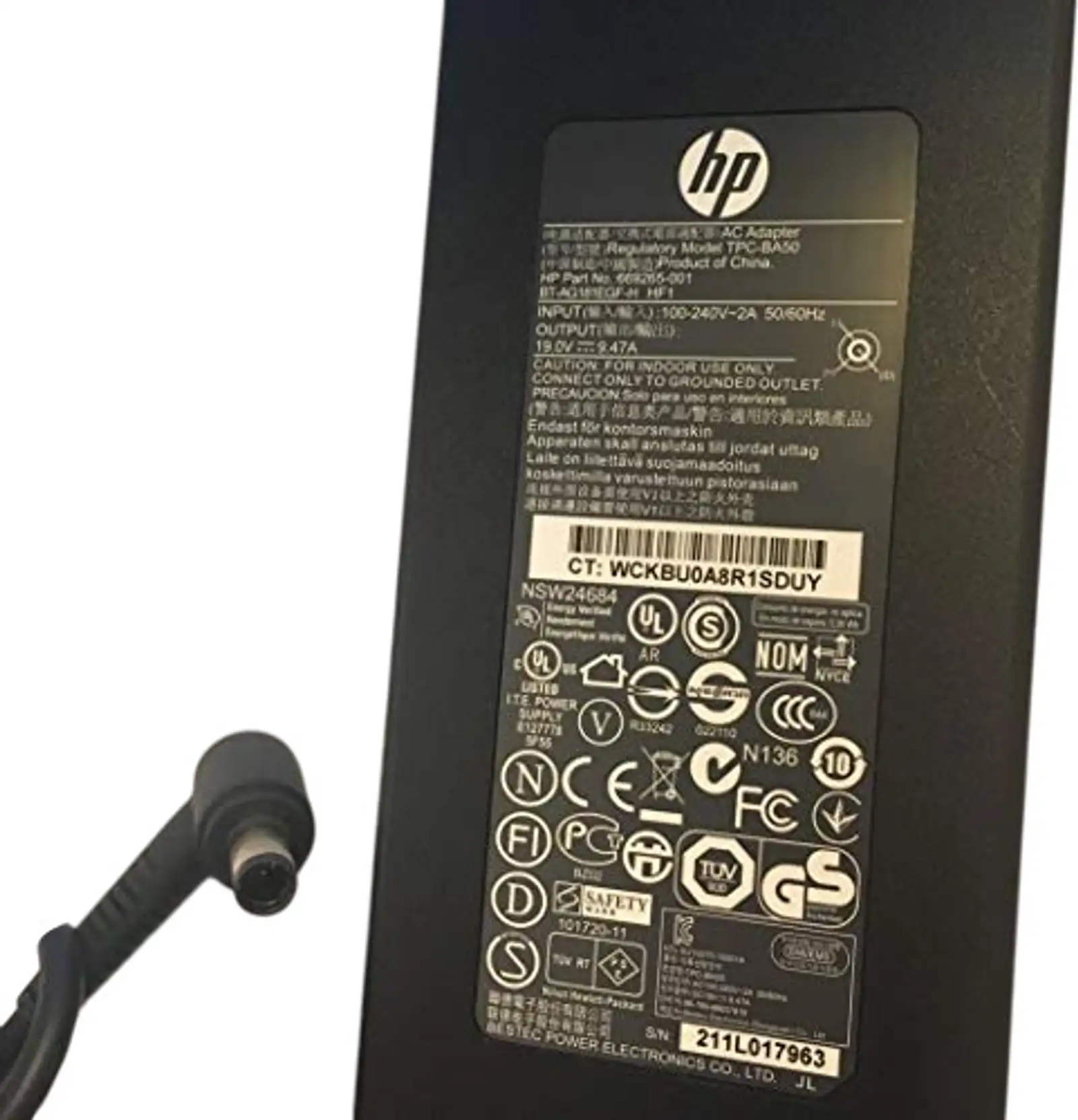 HP 180W 19v 9.5a 19.5v 9.23a AC/DC Adapter Compatible with HP original HP ENVY Curved 34-a000 34-a001a 34-a010 M9Z77AA