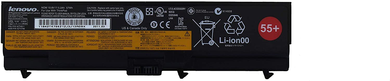 Genuine Lenovo 55+ 6 Cell Laptop Battery for ThinkPad T410 T420 T520 FRU 42T4911