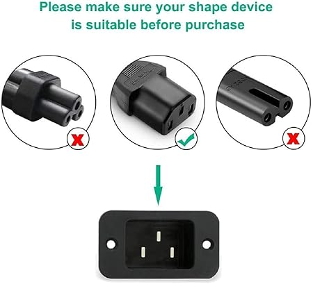 WMart New 1.5M Power Cable, Plug IEC Computer Mains Power Cable Cord for Desktop 3 pin Power Cable for PC, Power Cable for Monitor SMPS and Printer, Power Supply, TV - Image 5