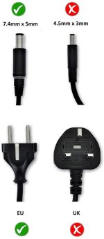 Dell 5GT3K 90W 19.5V 7.4mm Slim AC Laptop Adapter Charger with Power Cord (Black) - Image 3