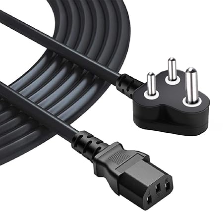 WMart New 1.5M Power Cable, Plug IEC Computer Mains Power Cable Cord for Desktop 3 pin Power Cable for PC, Power Cable for Monitor SMPS and Printer, Power Supply, TV - Image 6