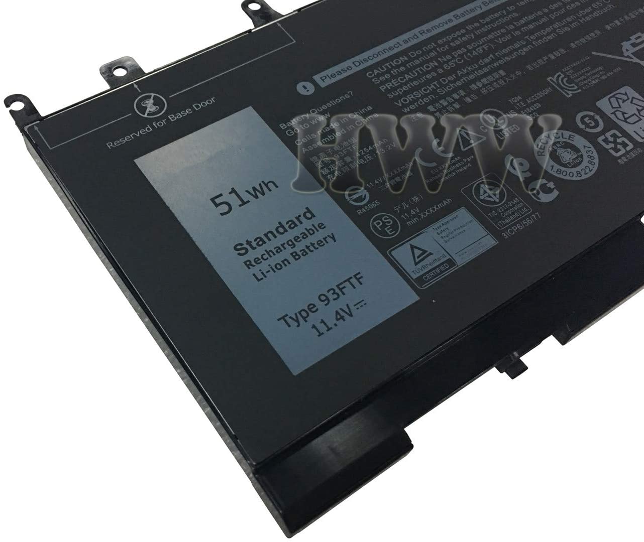 Laptop Battery for Dell 93FTF (11.4V 51Wh) Precision 15 3520 3530 Latitude E5480 E5580 E5490 E5590 Latitude 5280 5480 D4CMT 083XPC 83XPC - Image 5