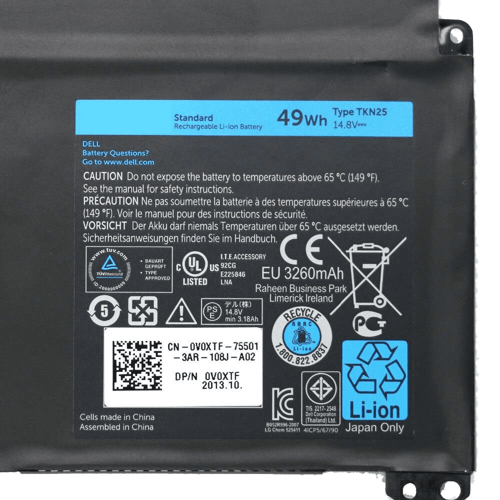 TKN25 Laptop Battery for Dell Vostro 3360 Inspiron 13z-5323 0V0XTF RU485 RU485 TKN25 TRDF3 V0XTF ?14.8V 49Wh? - Image 5